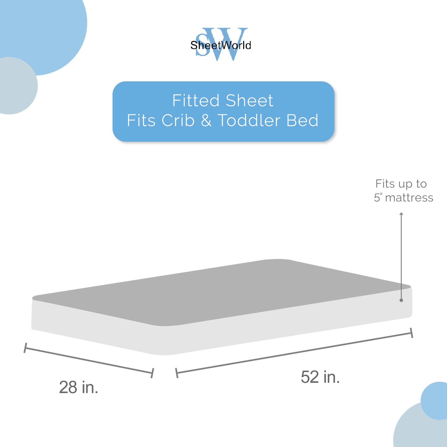 SheetWorld Fitted Crib Sheet - 100% Cotton Jersey - Gray Stars, Made