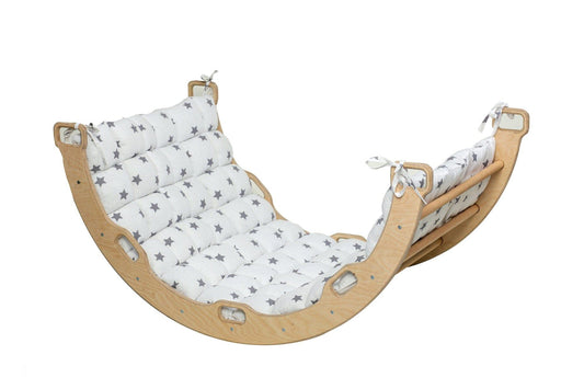 Climbing Arch / Rocker and White Star Pillow | Imaginative Play Set