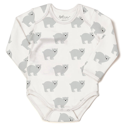 The Polar Bear in Silver Lining - L/S Onesie - 100% Organic