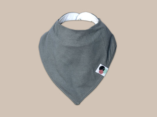 GREY SOLID | Premium Plus Baby Bandana Bib (organic cotton)