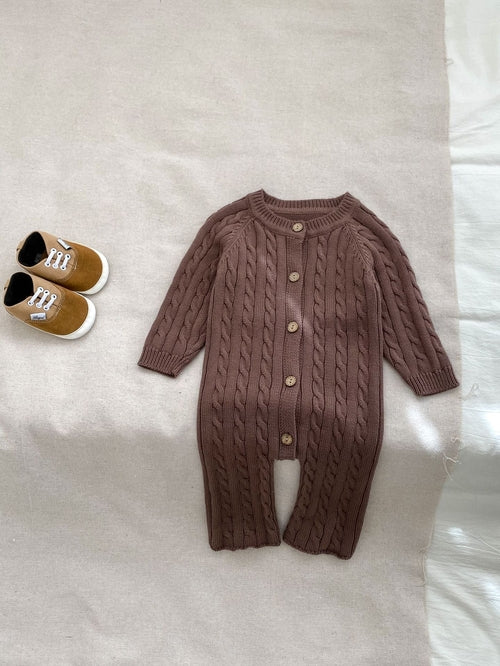 Autumn New Arrival Baby Unisex Solid Color Long Sleeves Jacquard Crew