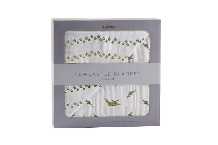 Dino Feet and Pteranodon Cotton Muslin NewcastleBlanket