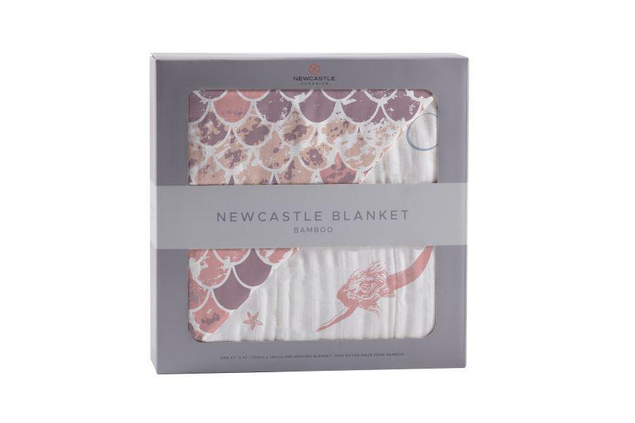 Mermaids and Scales Bamboo Muslin Newcastle Blanket