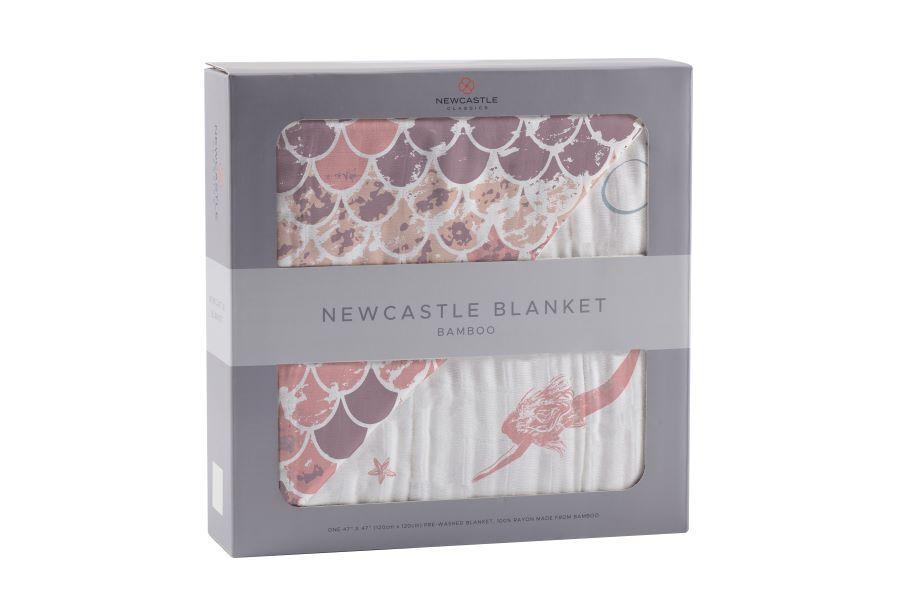 Mermaids and Scales Bamboo Muslin Newcastle Blanket